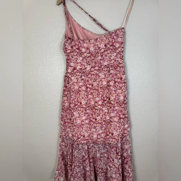 Astr The Label Malvina Pink Floral Asymmetrical One Shoulder Midi Dress S $138 - Picture 15 of 16